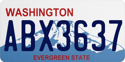 WA license plate ABX3637