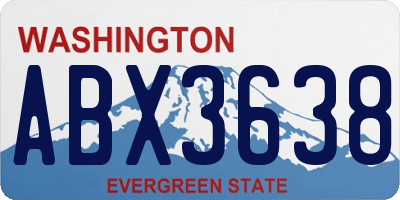WA license plate ABX3638