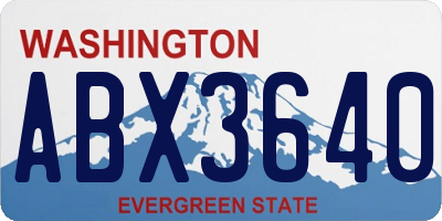 WA license plate ABX3640