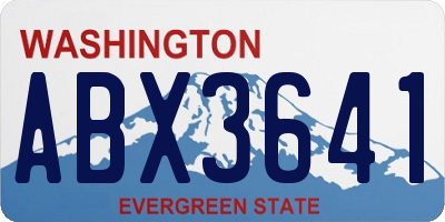 WA license plate ABX3641