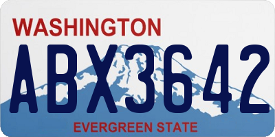WA license plate ABX3642