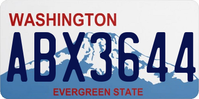 WA license plate ABX3644