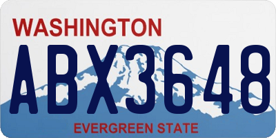 WA license plate ABX3648