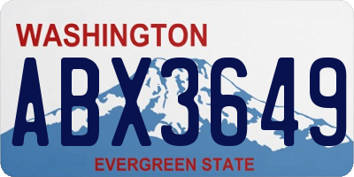 WA license plate ABX3649