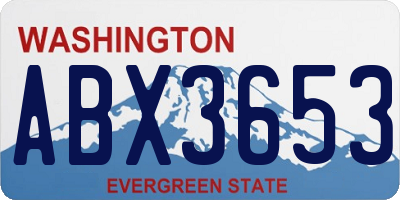 WA license plate ABX3653