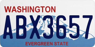 WA license plate ABX3657