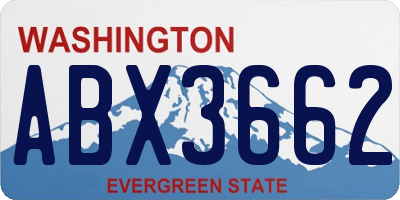 WA license plate ABX3662