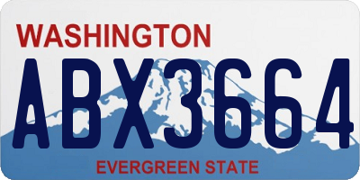 WA license plate ABX3664