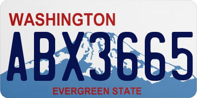 WA license plate ABX3665