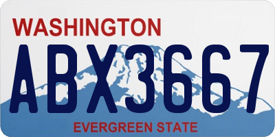 WA license plate ABX3667