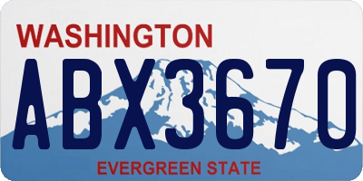 WA license plate ABX3670