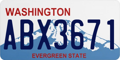 WA license plate ABX3671