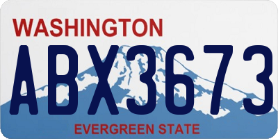 WA license plate ABX3673