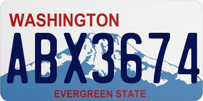 WA license plate ABX3674