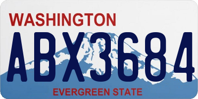 WA license plate ABX3684