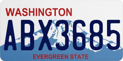 WA license plate ABX3685