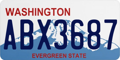 WA license plate ABX3687