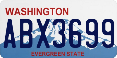 WA license plate ABX3699