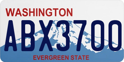 WA license plate ABX3700