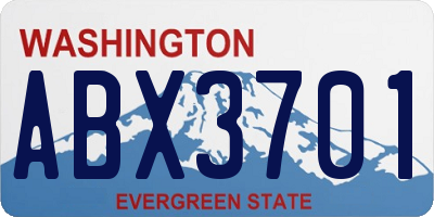 WA license plate ABX3701