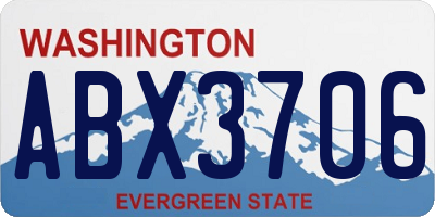 WA license plate ABX3706