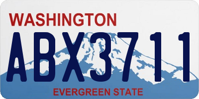 WA license plate ABX3711