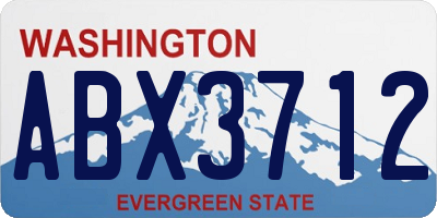 WA license plate ABX3712