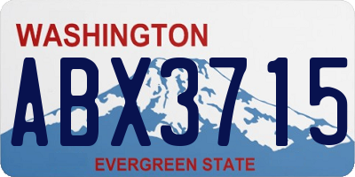 WA license plate ABX3715