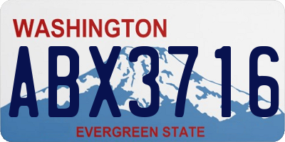 WA license plate ABX3716
