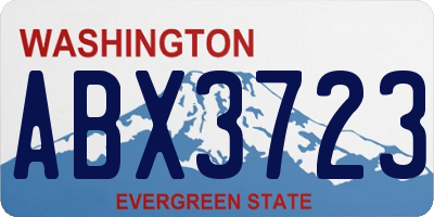 WA license plate ABX3723