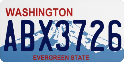 WA license plate ABX3726