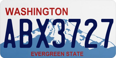WA license plate ABX3727