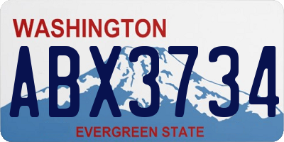 WA license plate ABX3734