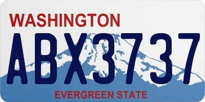 WA license plate ABX3737