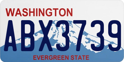 WA license plate ABX3739