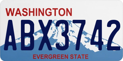 WA license plate ABX3742