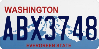 WA license plate ABX3748