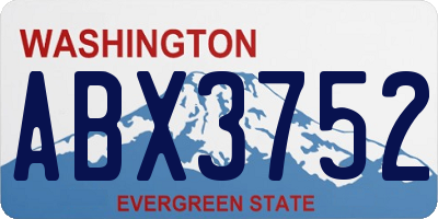 WA license plate ABX3752