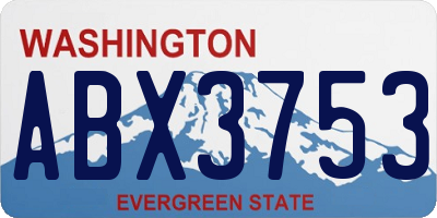 WA license plate ABX3753