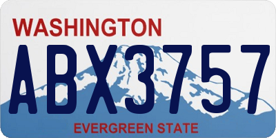 WA license plate ABX3757
