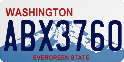 WA license plate ABX3760