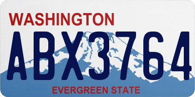 WA license plate ABX3764
