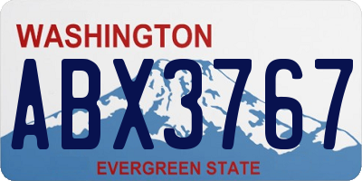 WA license plate ABX3767