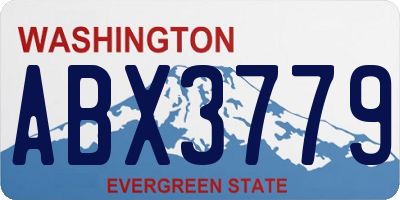 WA license plate ABX3779