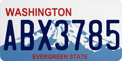 WA license plate ABX3785