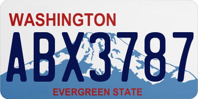 WA license plate ABX3787