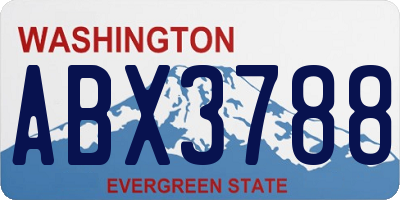 WA license plate ABX3788