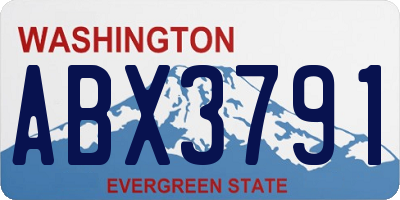 WA license plate ABX3791