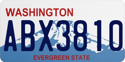 WA license plate ABX3810