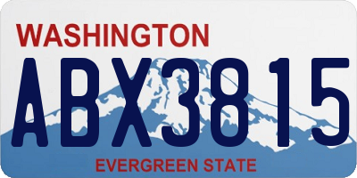 WA license plate ABX3815